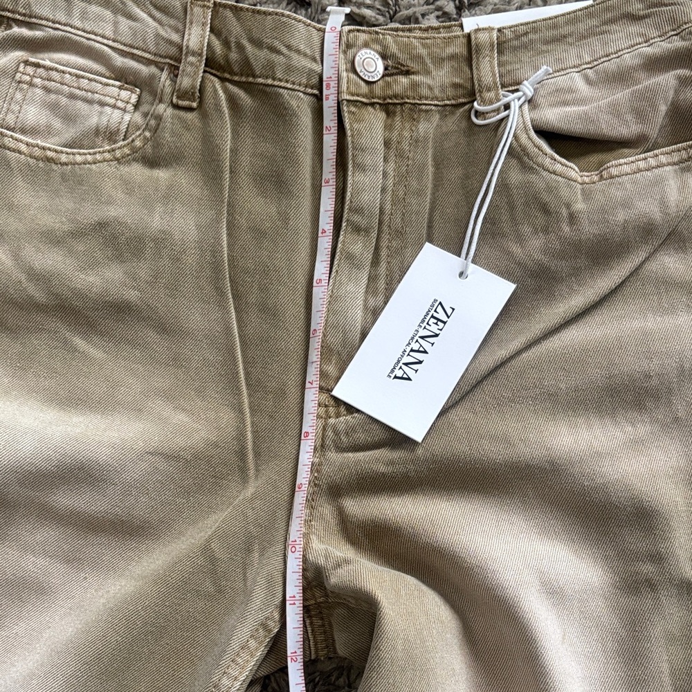 Zenana Olive Distressed Wide-Leg Jeans New with tags - Picture 9 of 11